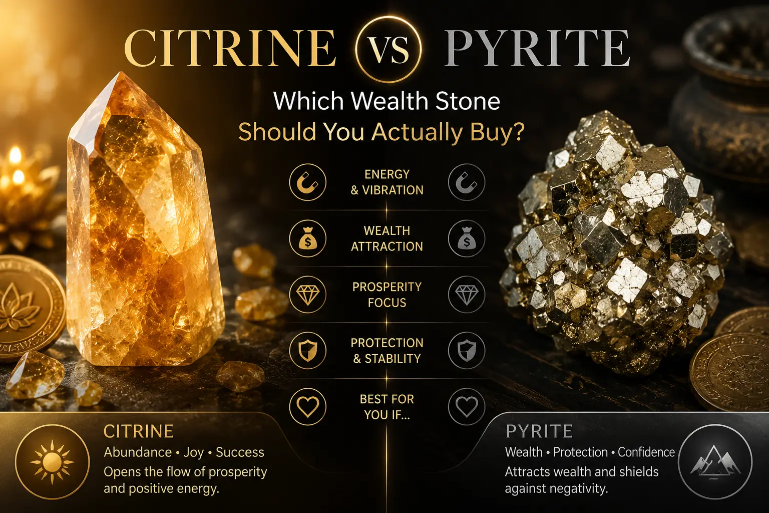 Citrine vs Pyrite: Which Wealth Stone Should You Actually Buy?